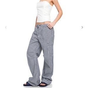 Lioness Miami Vice Trousers in Navy Pinstripe